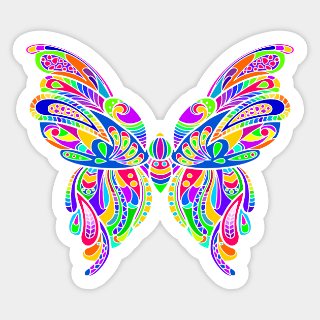 Colorful Butterfly Art Sticker by AlondraHanley